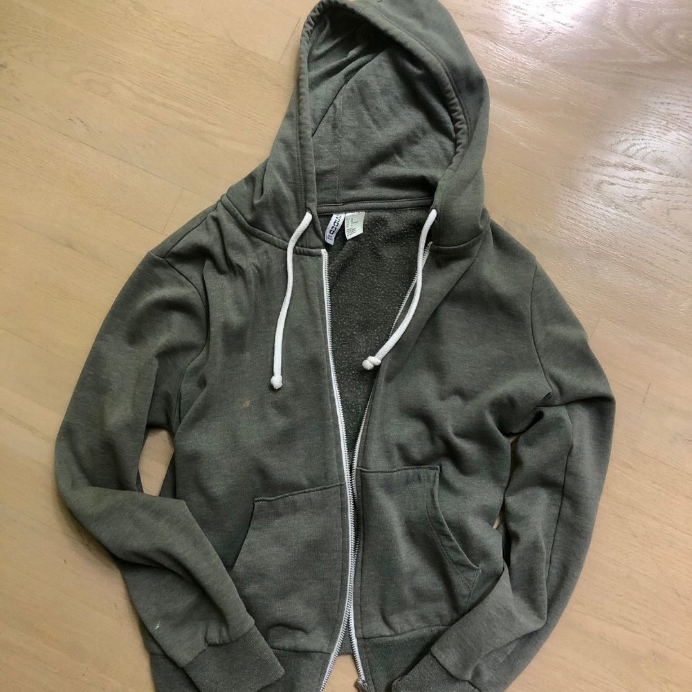 H&M Divided Green Zip Up Hoodie